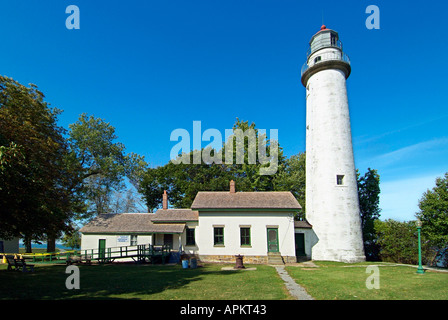 Pointe Aux Barques Lighthouse and museum Huron Michigan on Lake Huron Stock Photo