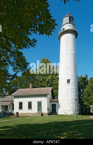 Pointe Aux Barques Lighthouse and museum Huron Michigan on Lake Huron Stock Photo