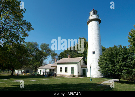 Pointe Aux Barques Lighthouse and museum Huron Michigan on Lake Huron Stock Photo