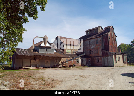 Old grain elevator still stands in Port Hope Michigan Stock Photo