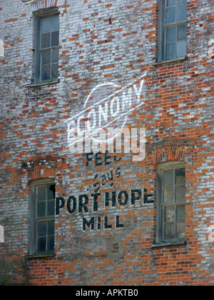 Old grain elevator still stands in Port Hope Michigan Stock Photo