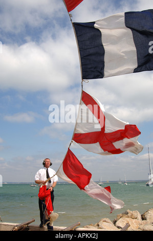 Signalling flags at Cowes royal yacht squadron Stock Photo