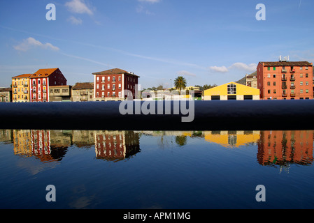 buildings reflected in the riverside of the bilbao estuary Stock Photo ...