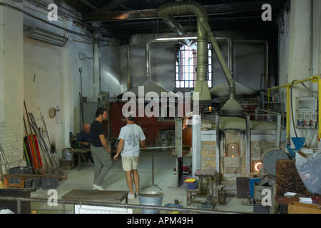 Glass Blowers Working On The Island Of Murano Venice Italy Stock Photo