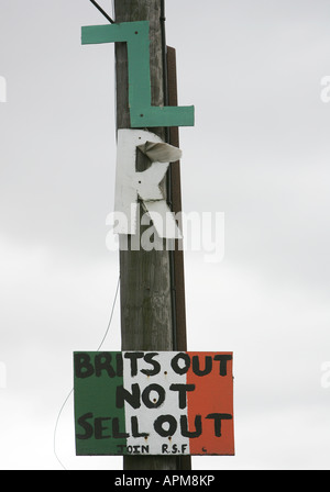 A series of Irish Republican murals on street walls around west Belfast, Northern Ireland. Stock Photo