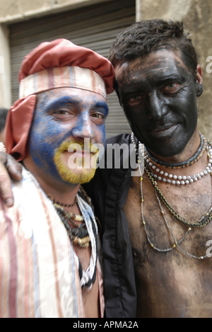 Portrait of a man partaking in the Battle of the Moors and Christians festival in Pollensa, Majorca, Spain. Stock Photo