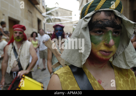 Portrait of a man partaking in the Battle of the Moors and Christians festival in Pollensa, Majorca, Spain. Stock Photo