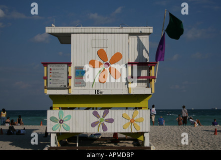 16th street life guard hut on Miami Beach  November 2007 Stock Photo