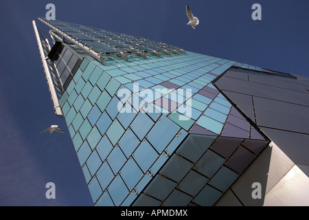 September 2007 Sea gulls flying around The Deep aquarium Kingston upon Hull East Yorkshire UK Stock Photo