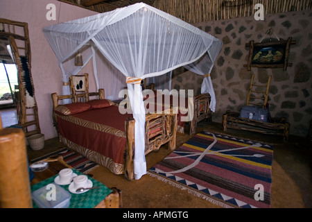 Luxury room Ngulia Hills safari lodge Tsavo West National Park Kenya Stock Photo