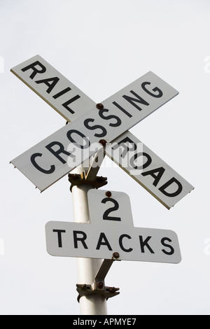 Railroad crossing sign black & white Stock Photo: 15928977 - Alamy