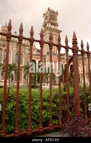 The Queens Royal College overlooks Queens Park Savannah in Port of Spain, Trinidad and Tobago Stock Photo