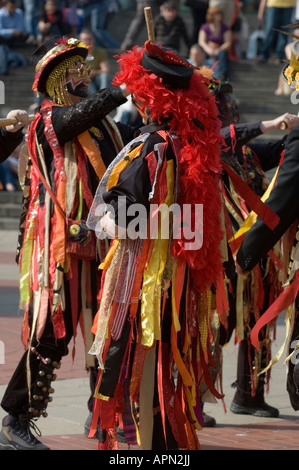 Powderkegs border morris dancers performing in Birmingham Stock Photo