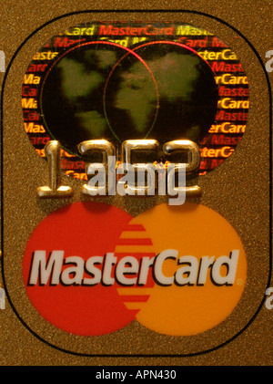 Detail of a masterclass credit card gold Stock Photo