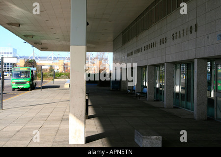 Bus station terminal building Milton Keynes town centre Buckinghamshire South East England Stock Photo