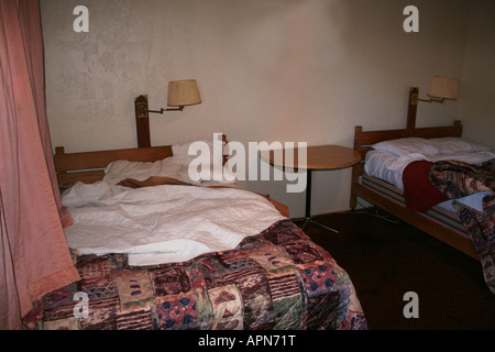 Cheap Double Motel Room Stock Photo