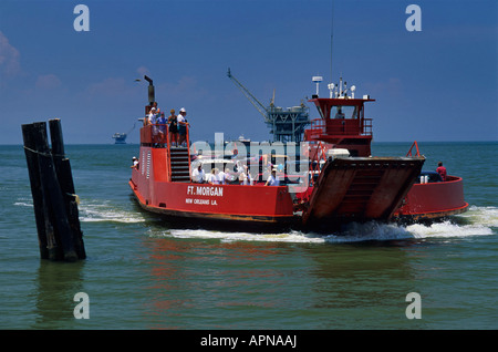 Ferry at Dauphin Island Mobile Bay Alabama USA Stock Photo