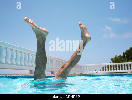 Teen Girls Underwater Handstands Outdoor, Stock Video