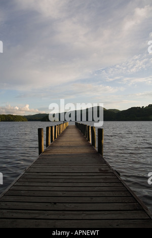 Boat landing stage on Coniston Water, Lake District National Park, Cumbria, England Stock Photo