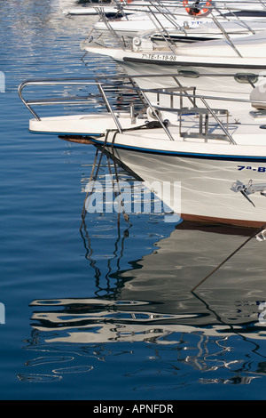 Boats moored in the harbour at Puerto Colon, Tenerife, Canary Islands, Spain Stock Photo