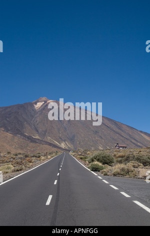 Road leading to Mount Teide, Tenerife, Canary Islands, Spain Stock Photo