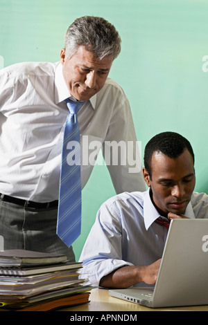 Two Businessmen Working Stock Photo