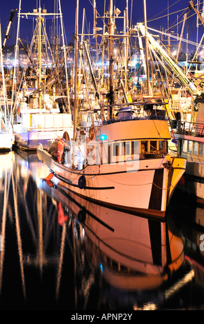 Fishing boats in the harbour, Campbell River Stock Photo