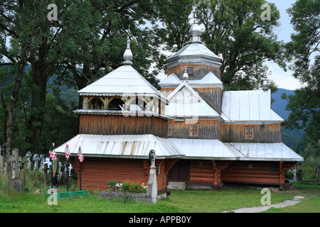 Wooden church of St. John (1830s), Yaremcha, Zakarpattia Oblast, Ukraine Stock Photo