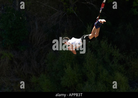 Naked Man Bungy Jumping From A Kawarau Suspension Bridge Queenstown New