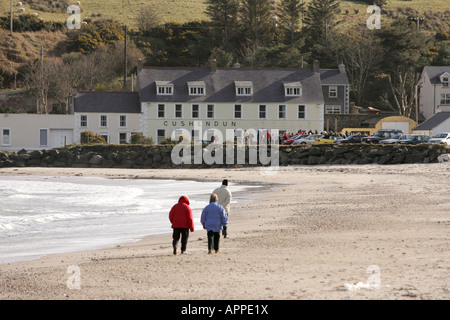 The Antrim Coast Road is regarded as one of the great tourist routes of the world.[1] This part of the road has seen a dramatic increase in traffic in Stock Photo