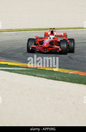 Kimi RAIKKOENEN (FIN) in the Ferrari F2008 racecar on Circuit Ricardo Tormo Stock Photo