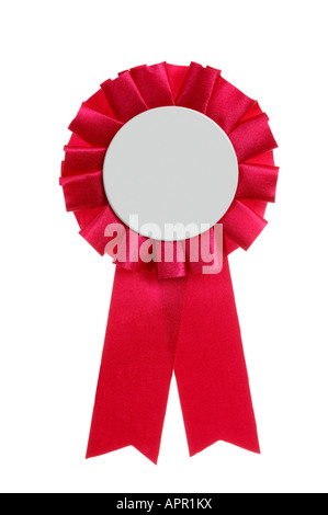 blank red Rosette badge Stock Photo