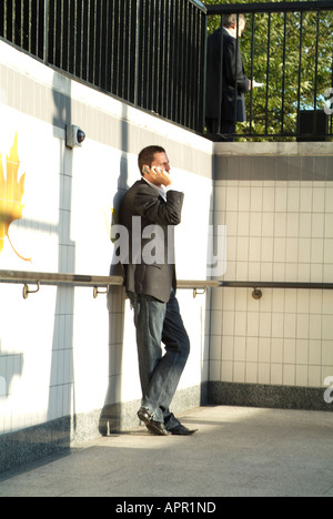 Man talking on mobile phone Stock Photo