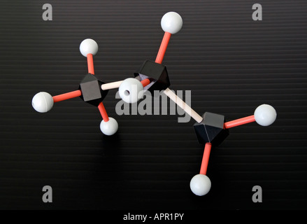 Molecular model of propane Stock Photo