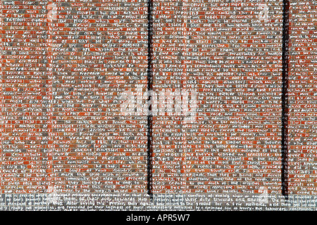 writing on a brick wall Stock Photo