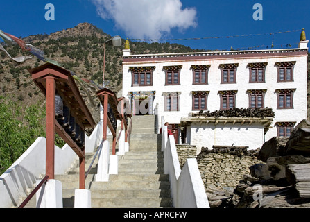 Buddhist monastery. Marpha village. Annapurna circuit trek. Nepal Stock Photo