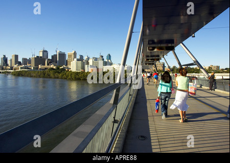 Goodwill Bridge pedestrian and cycle over Brisbane River Brisbane Queensland Australia Stock Photo