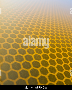 Honeycomb reflective structure from a traffic sign Stock Photo