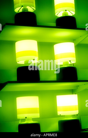 Arrangement of green lights Stock Photo