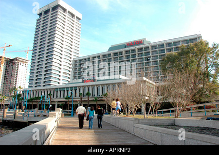 Downtown Jacksonville Florida which is in danger of the rise of the sea level in eastern FL on the Atlantic Ocean Stock Photo