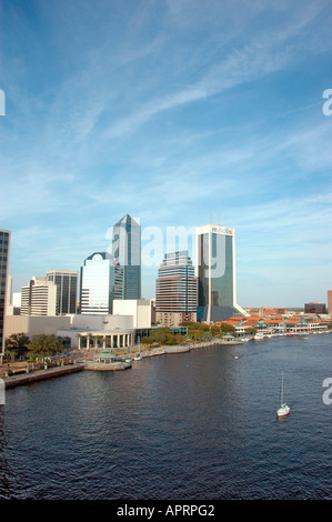 Downtown Jacksonville Florida which is in danger of the rise of the sea level in eastern FL on the Atlantic Ocean Stock Photo