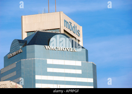 Downtown Jacksonville Florida which is in danger of the rise of the sea level in eastern FL on the Atlantic Ocean Stock Photo