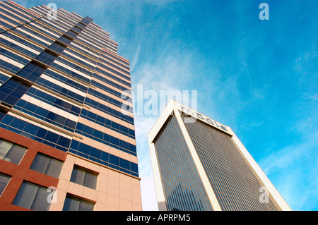 Downtown Jacksonville Florida which is in danger of the rise of the sea level in eastern FL on the Atlantic Ocean Stock Photo