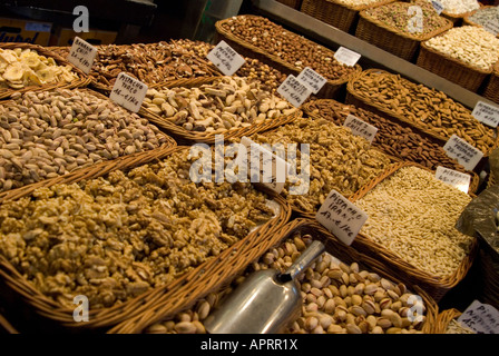 various nuts in stall Stock Photo