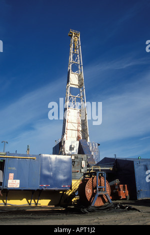 oil drilling equipment in Prudhoe Bay North Slope of the Brooks Range Arctic coast of Alaska Stock Photo