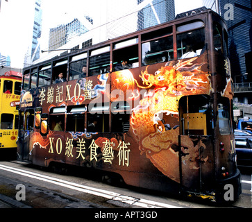 Bus Tram Hong Kong Hongkong Kowloon china chinese Stock Photo