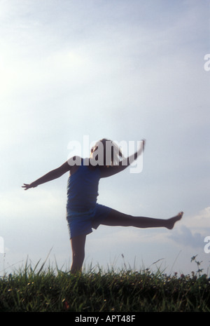 Young Girl Showing Exuberance Stock Photo