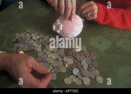 Counting Coins Stock Photo