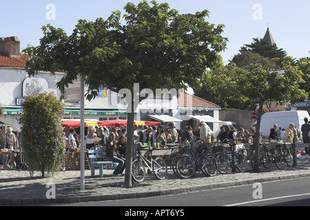market day the old town of Noirmoutier France Stock Photo