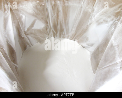 white Delrin (r) resin polymer in powder form used as a base material for high tech plastic Stock Photo